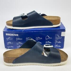 Birkenstock Arizona Prof Blue Leather Sandals Size 10 Women’s New